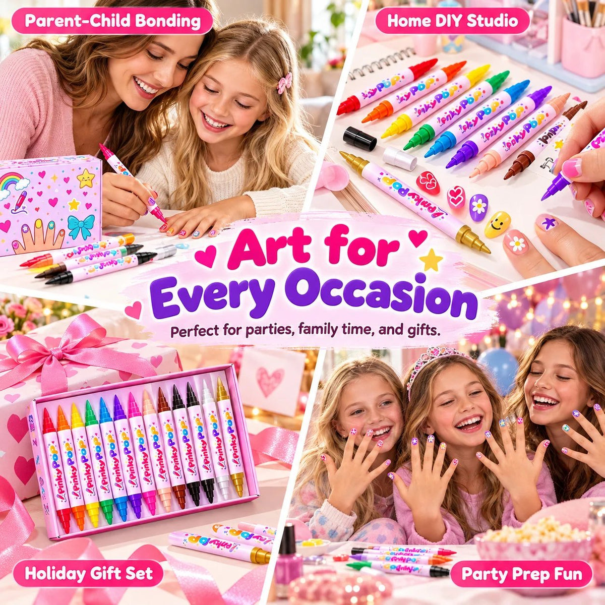 💅✨ DIY Nagelstiften Set (12 Stuks) – Professionele Nagelkunst in een Handomdraai!