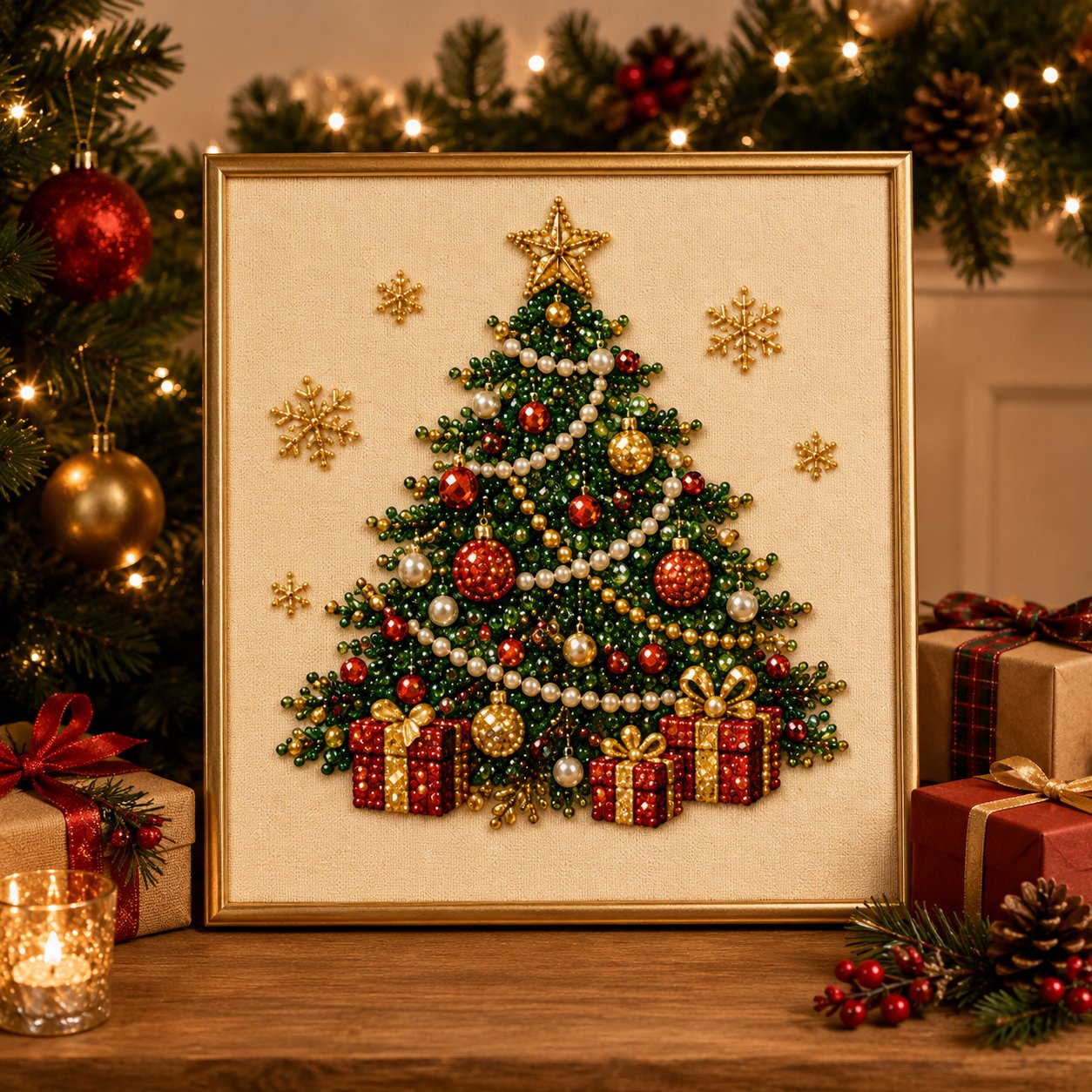 🧘Ontspannend en geschikt voor beginners - 🎨💎DIY-kerstpakket voor parel-diamantschilderij