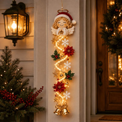 🎄MerryCascade™ Verlichte kerstdeurhanger | 6 feestelijke verlichte ontwerpen met een warme gloed, driedimensionale details en ruimtebesparende verticale decoratie ✨