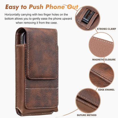 ⚡Grote korting | Heupriem-telefoonhoesje 📱 Leren holster met meerdere vakken en kaarthouder