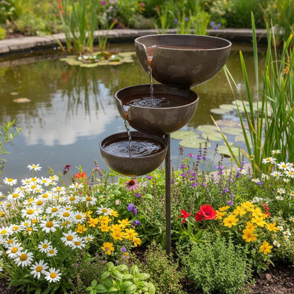 🔥Superaanbieding: 50% KORTING🔥Breng je tuin weer tot leven – Rustgevend, trapsgewijs regenopvangbad voor vogels, om tuindieren te verwelkomen🌿🐦