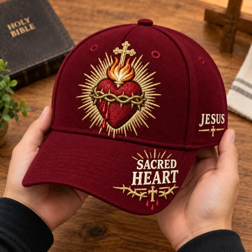 ❤️Sacred Heart of Jesus Faith-baseballpet✝️Draag je geloof. Draag Zijn liefde met je mee.