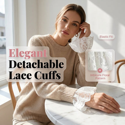Elegante, afneembare kanten manchetten met korte mouwen – Stijlvolle accessoires in de vorm van valse mouwen voor blouses en jurken