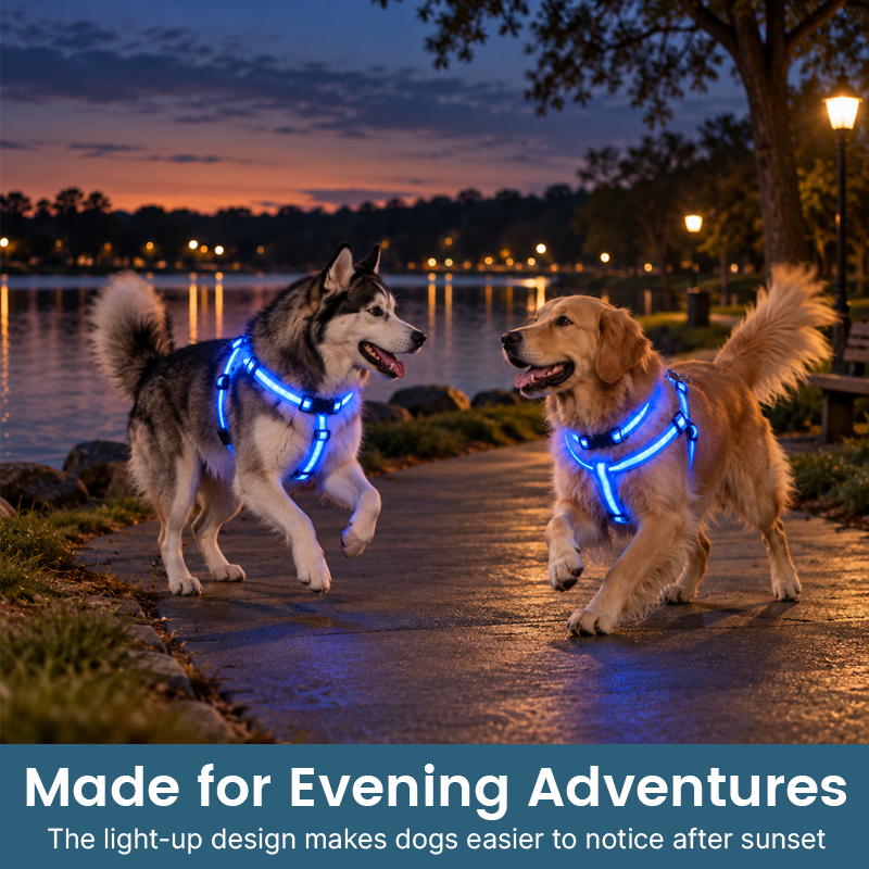 🐾✨LED-verlichte hondenharnas- en riemset