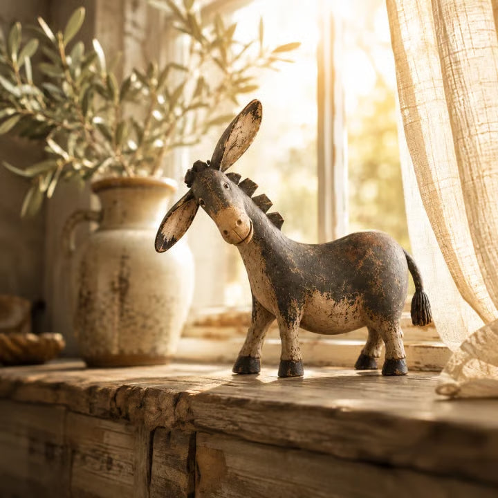 🫏 Rustieke Ezeldecoratie – Een Vleugje Boerderijcharme in Huis! 🤎