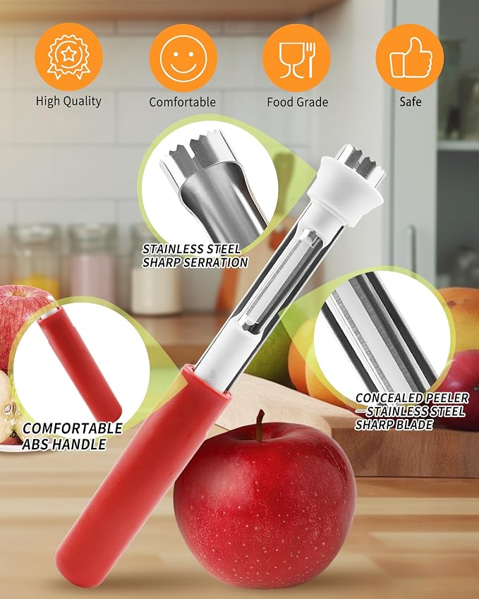 🍎 2-in-1 roestvrijstalen appelontpitter: fruitontpitter in één beweging! ✨