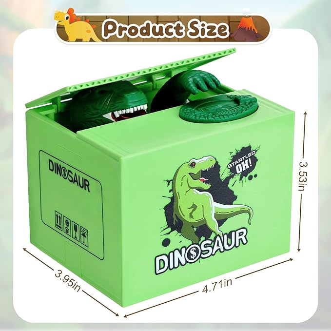 Maak Sparen Super Leuk Met Een Stiekeme Dino! 🦖💰✨ Automatische spaarpot, ideaal voor peuters om geld te sparen