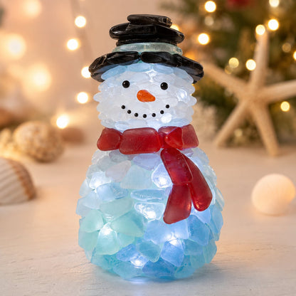 🎅 Beginnersvriendelijke doe-het-zelf-set voor kerstversiering met verlichte zeeglas-kerstman | Complete set inclusief stukjes zeeglas, warme kerstverlichting en een stapsgewijze handleiding 💕