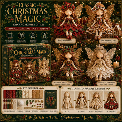✨ Kerstmagie Patchwork Fee DIY-pakket