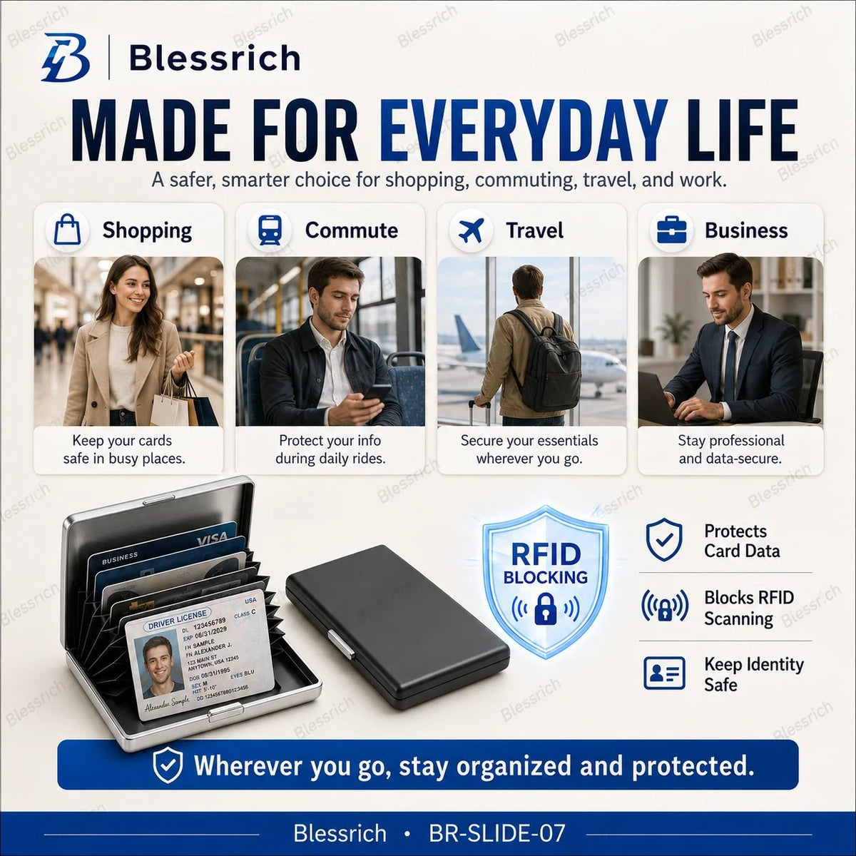 ✨💳 Metalen RFID Kaarthouder – Compact design, slimme organisatie 🔐