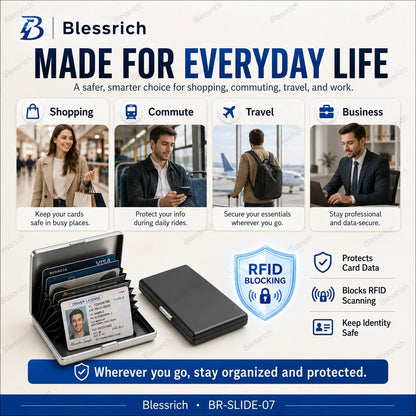 ✨💳 Metalen RFID Kaarthouder – Compact design, slimme organisatie 🔐
