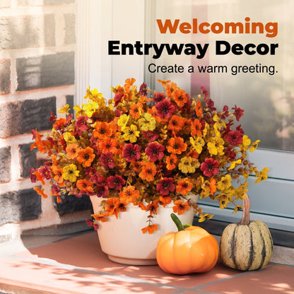🍂🧡Kunstbloemenboeket in herfsttinten – Weerbestendige kunstbloemen voor op de veranda en in huis