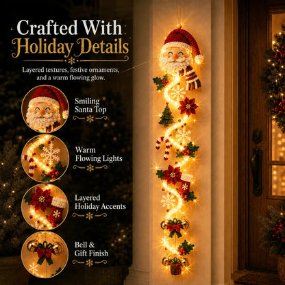 🎄MerryCascade™ Verlichte kerstdeurhanger | 6 feestelijke verlichte ontwerpen met een warme gloed, driedimensionale details en ruimtebesparende verticale decoratie ✨