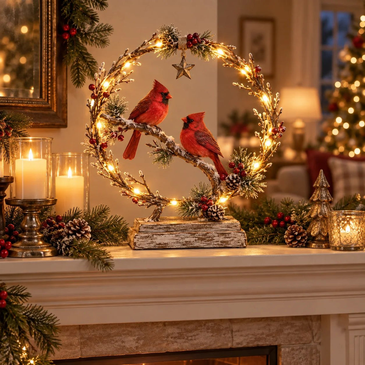 ❄️🐦 Winter Kardinaal LED Decoratie – Breng Warmte in Huis ✨