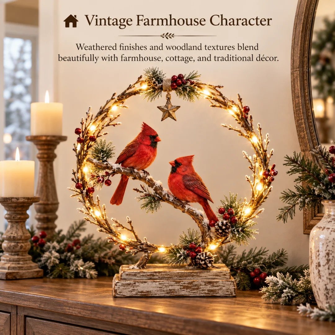 ❄️🐦 Winter Kardinaal LED Decoratie – Breng Warmte in Huis ✨