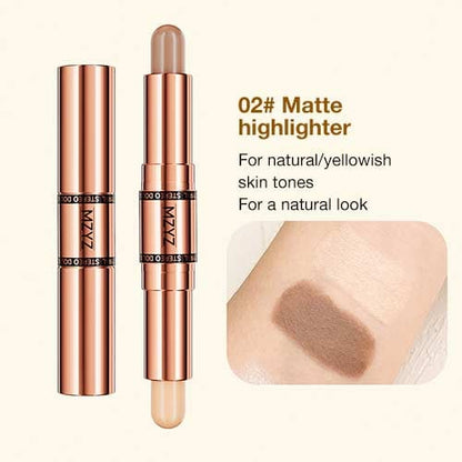 Double Head Makeup Stick-Highlighter & Contour-Snelle en eenvoudige bediening voor beginners, make-up als een professional