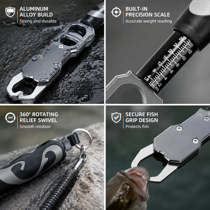 🐟 Professionele Aluminium Visgrijper – Veilig Vastpakken & Direct Wegen! 🎣✨