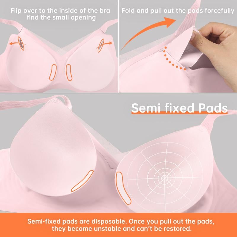 Damesschoenen Draadloze V-Hals Oversteek Mesh Naadloze Push-Up BH