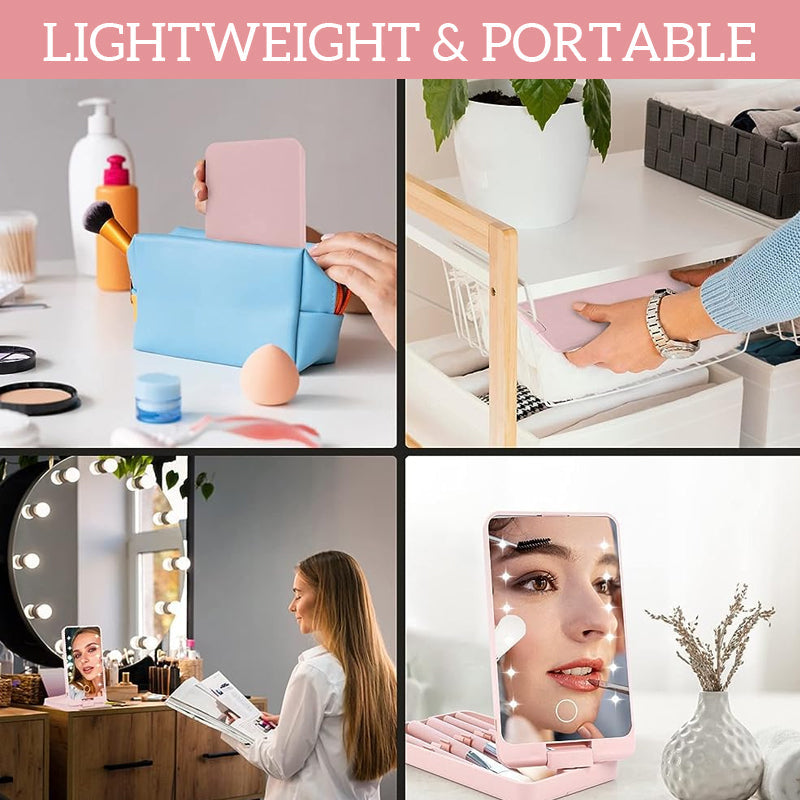 Draaibare LED make-updoos vouwspiegel