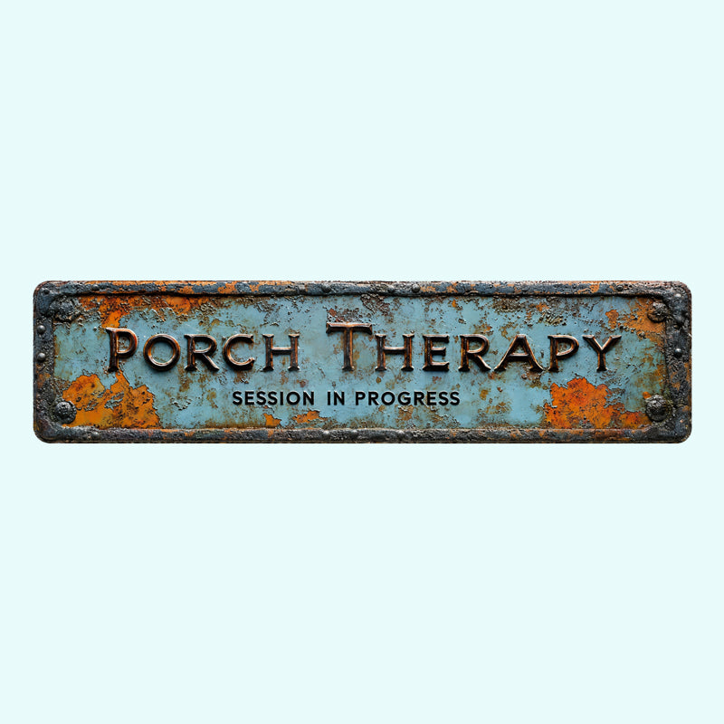 50% Zomerkorting Voor De Perfecte Farmhouse Sfeer! 🌞🌿🏡Metalen bord in landelijke stijl met de tekst “Porch Healing”