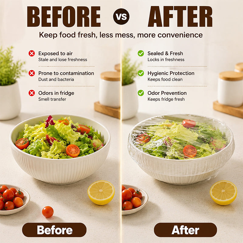 🥗 Vershoudfolie zonder gedoe – elastische voedselhoezen voor elke keuken!