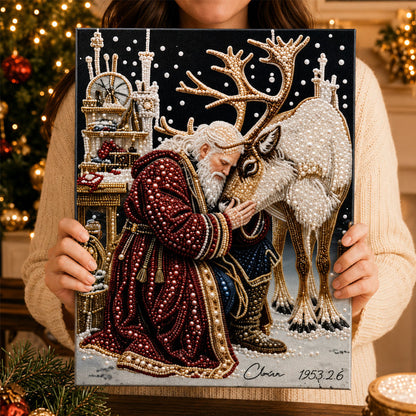 🎄🦌 Kerst Rendier Diamond Painting Kunstset – Feestelijke DIY Kristalkunstset voor Volwassenen & Kinderen, Kerstknutseldecoratie ✨💎