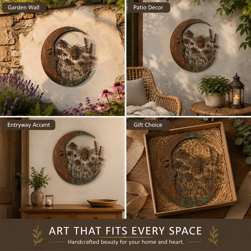 🌜️Wanddecoratie met halve maan en bij🐝