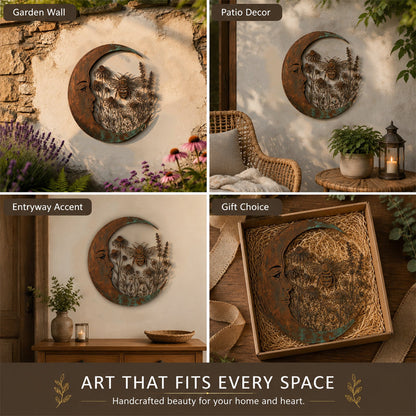 🌜️Wanddecoratie met halve maan en bij🐝