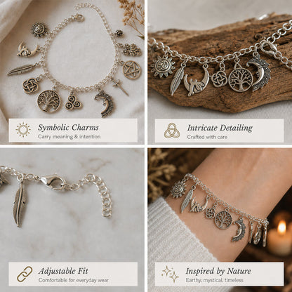 Mystieke vintage bedelarmband voor dames – Hemelse gotische boho-sieraden🔮✨