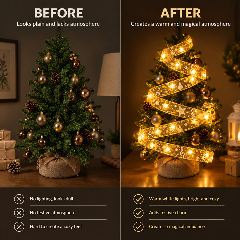 🌟🎄 LED Kerstslinger met Dubbelzijdige Kerstprints – Flexibel & Sfeervol 💫