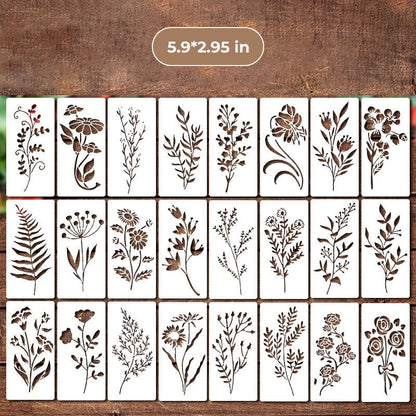Kleine wilde bloemen bloemen schilderij mallen voor volwassenen kinderen meubels muren en hout kaart schilderen en andere ambachten, bevat miniatuur natuurlijke wijnstok kruid kunst mallen