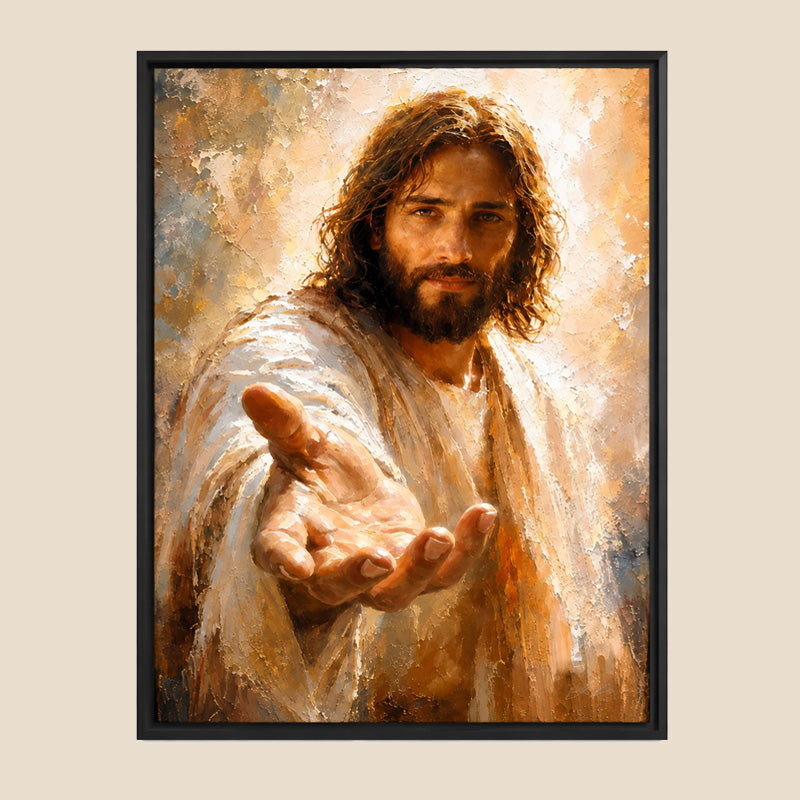 🙏🕯️ Walk With Me — Wanddecoratie met Jezus voor het gelovige hart