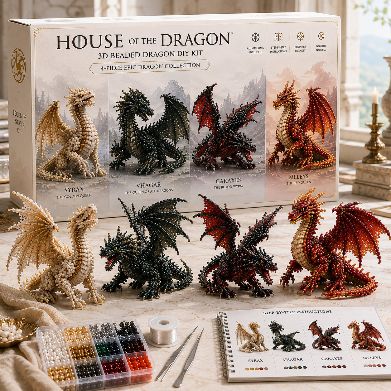 Creëer Magische Werelden Eén Kraal per Keer! 🧶🐉✨ 3D-kralen: dieren & fantasie - doe-het-zelfcollectie
