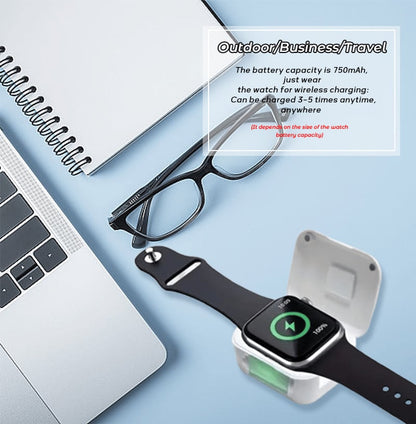 Draagbare draadloze oplaadbank voor horloges