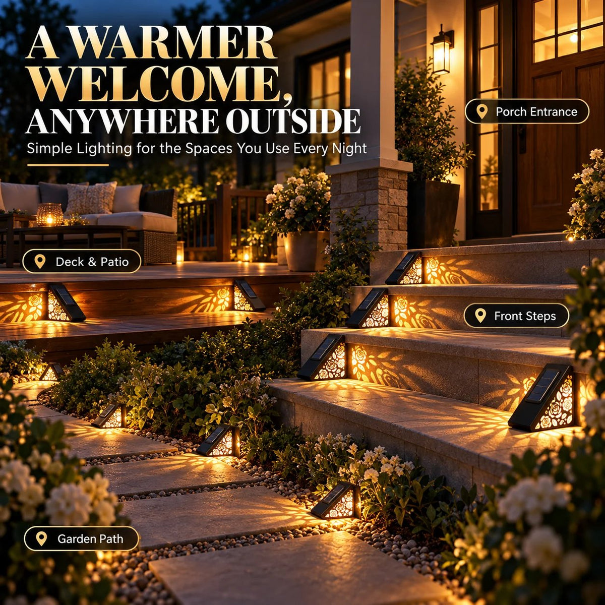 ✨🌙 Solar Tuinlamp met Bloemenlicht – Automatische Verlichting met een Romantisch Accent