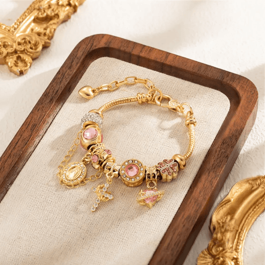 ✨Goud- en zilverkleurige Aurora-armband met slangenketting en meerdere elementen