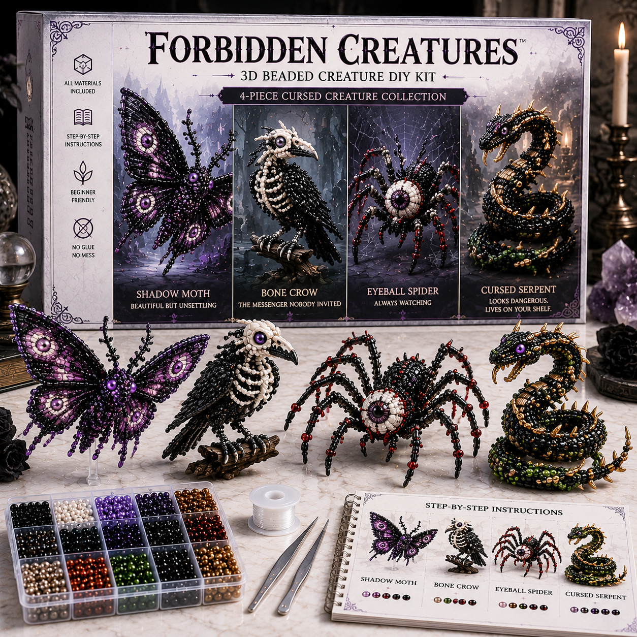 Creëer Magische Werelden Eén Kraal per Keer! 🧶🐉✨ 3D-kralen: dieren & fantasie - doe-het-zelfcollectie