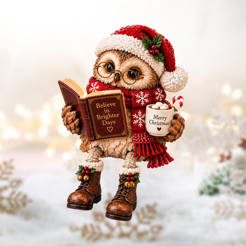 🦉📚 Lezende Uil Decoratie – Een Warm Accent voor Elke Lezer! ✨