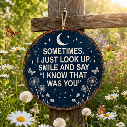 🌙🌿 Herdenkingsbord voor in de tuin – “Ik weet dat jij het was” herdenkingsdecoratie 💖🪦