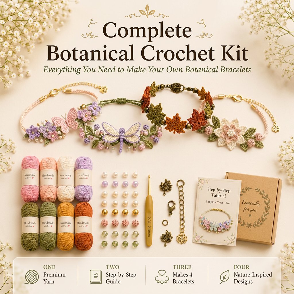 Handgemaakte Bloemen Armband DIY Set – Creatief & Ontspannend 🌸🦋✨