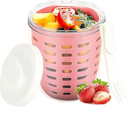 Geniet altijd en overal van verse salades en fruit! 🥗🍓✨ Fruitig salade-cupje