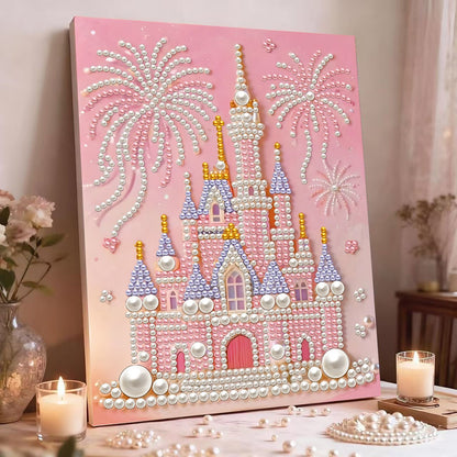 🔥Laatste dag: 50% KORTING - 🏰✨DIY-kralenkunstset - Kasteel met parels🎇