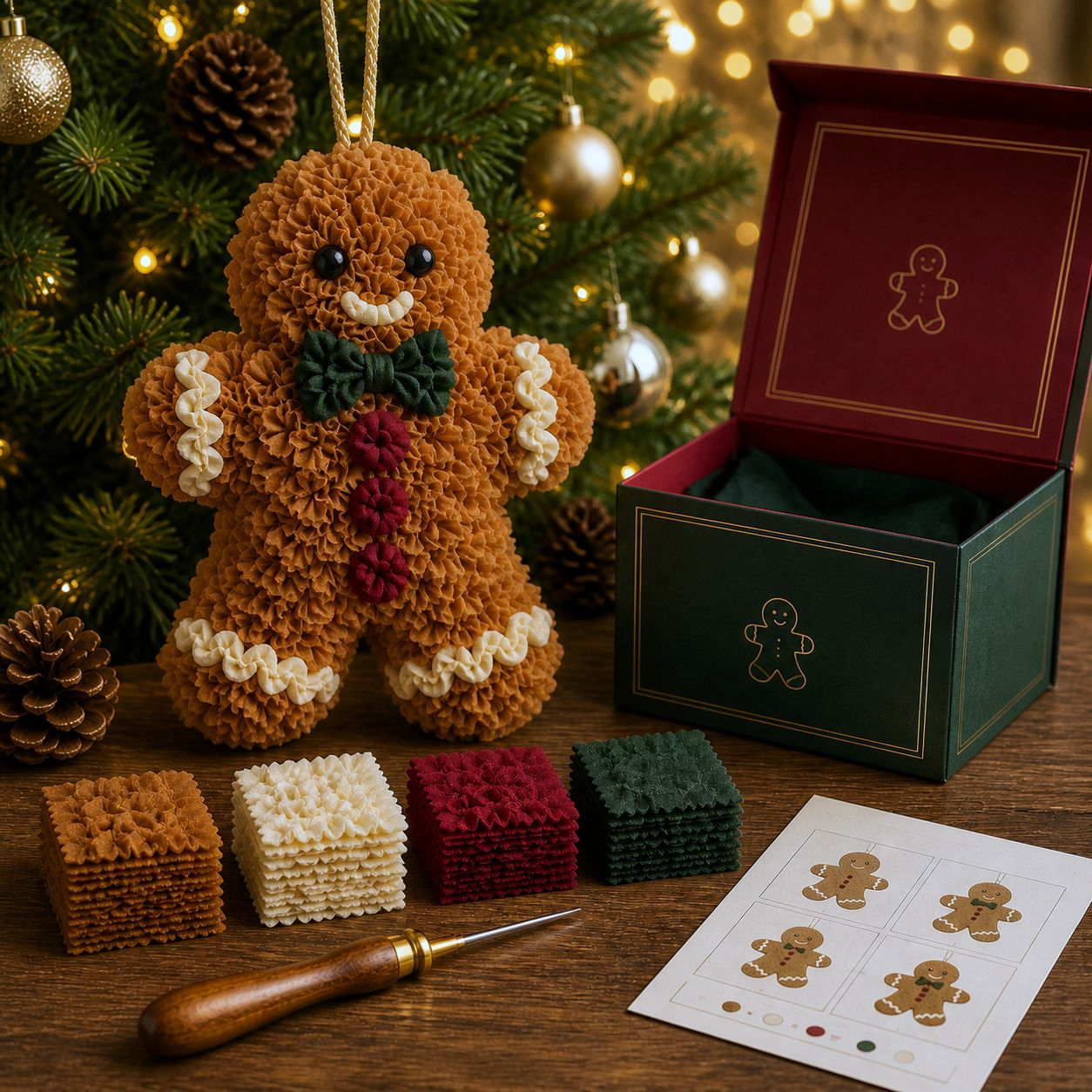 🎄🧵 Stikje voor stikje — DIY-set voor een 3D-kerstbal van stof
