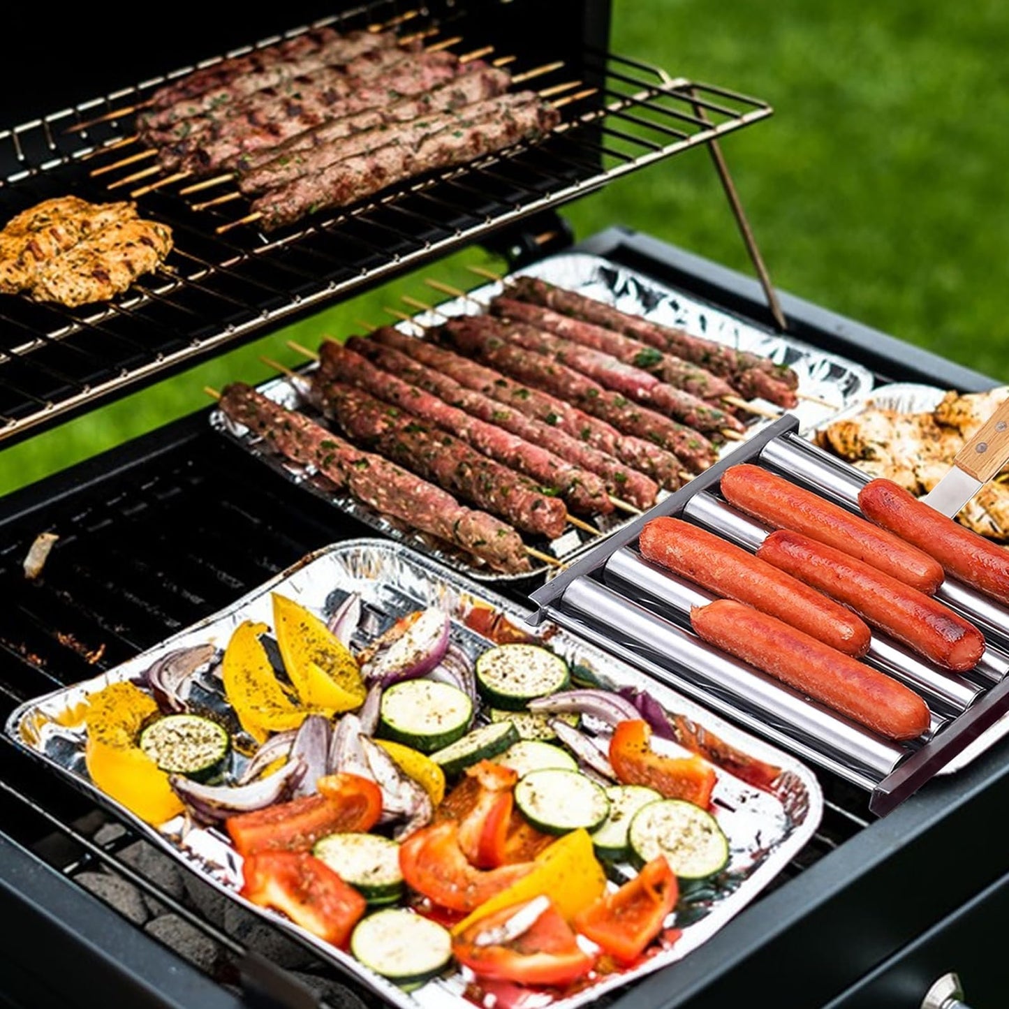 🔥Laatste dag: 49% KORTING - De Slimme Hotdog Roller voor Perfecte BBQ Resultaten! 🌭🔥🍖