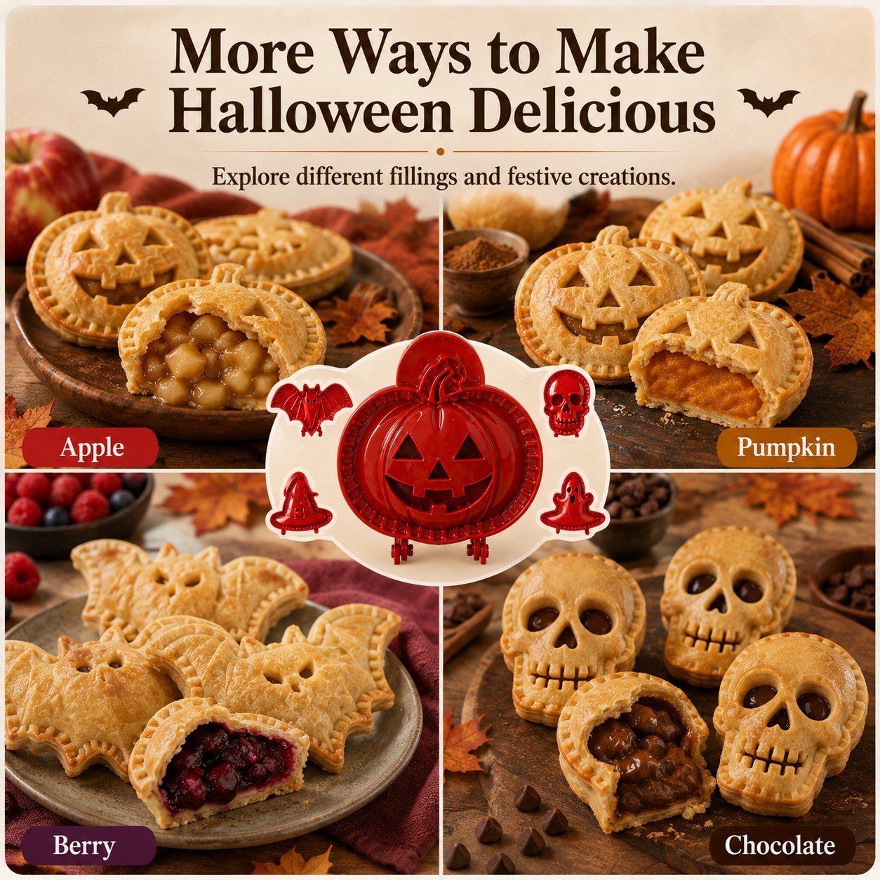🎃 8-delige set mini-taartvormpjes voor Halloween