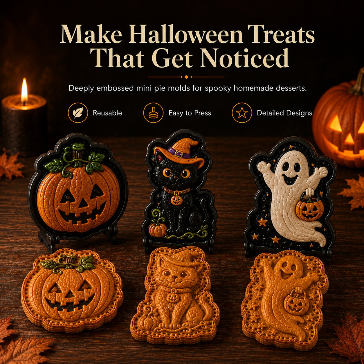 🎃 Collectie mini-taartvormpjes voor Halloween 🚚 Koop er 3 of meer en ontvang gratis verzending
