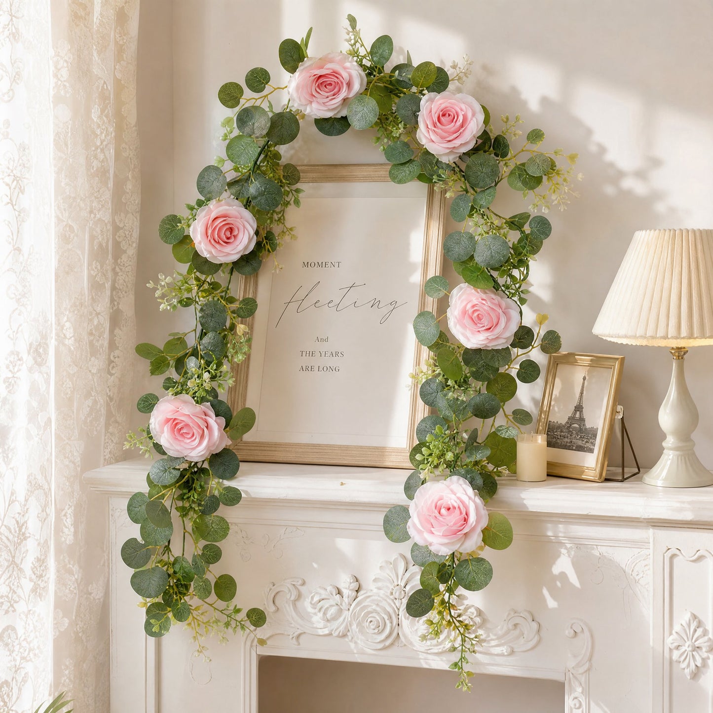 💐 Luxe Kunstrozen Guirlande – Altijd Bloeiend, Altijd Prachtig! 🌹✨