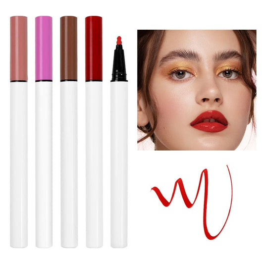 4 Kleuren Vloeibare, Niet-Klevende, Waterdichte Lipliner