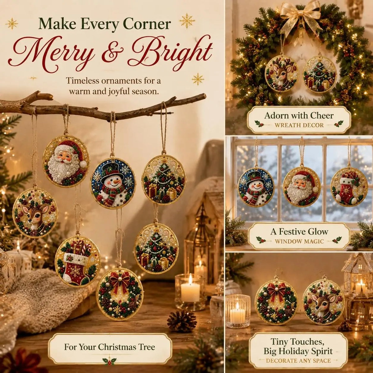 🎄💎 DIY Kerst Diamond Painting – Maak 6 Sprankelende Kersthangers!