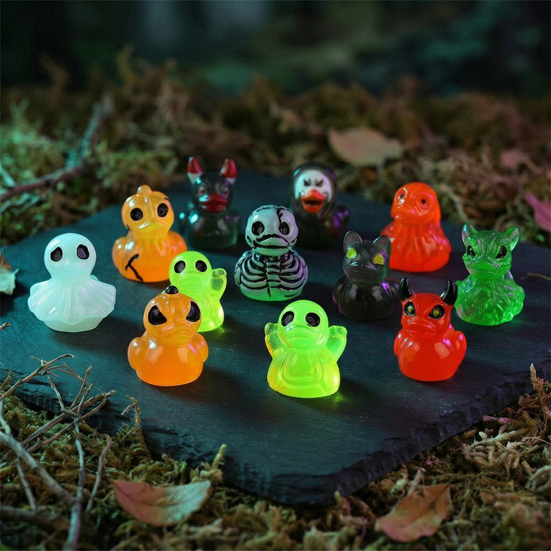 🎃🐤 Halloween Resin Mini Duckies — 12 Spooky Designs, 1‑Inch Tiny Decor